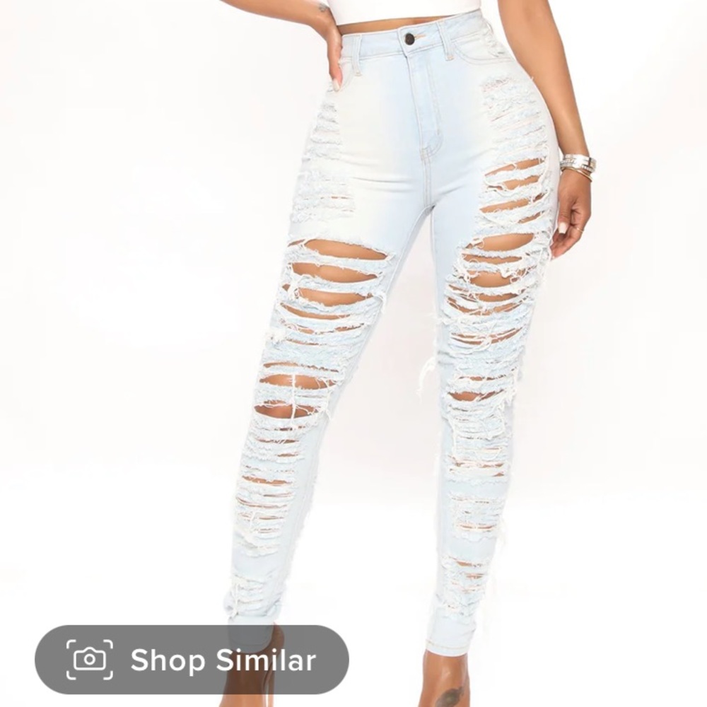 Caught in your love distressed Fashion Nova Jeans